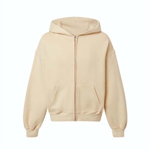 Vente en gros de sweats à capuche zippés pour hommes en coton 100% avec logo personnalisé imprimé, fermeture éclair surdimensionnée avec impression en relief, design unisexe - Product Image 5