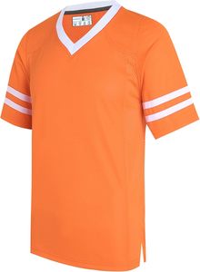 Camiseta Deportiva Casual de Verano de Manga Corta con Cuello en V Color Naranja, de Secado Rápido, de Poliéster - Product Image 2