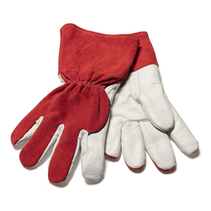 Heavy Duty Goat Grain Cow Split Leather Tig Welding Gloves 7 oz Anti-Vibration Abrasion Heat Resistant Flame Retardant <b>Safety</b> - Product Image 3