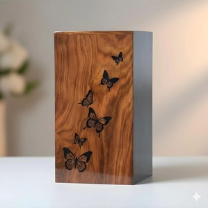 Handcrafted Rosewood Cremation Urn with Butterfly Design Luxury Wooden Memorial Urn Elegant Sympathy Keepsake - Product Image 5