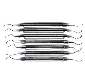 Ensemble de 7 instruments en acier inoxydable pour le détartrage parodontal, le dégrossissement des racines et le détartrage profond, certifié CE ISO par Grip Surgical - Product Image 3