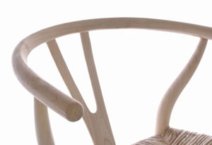 WOODGRANDLIVING Fauteuil scandinave en bois tressé fait main, finition naturelle, siège en rotin, chaise d'appoint de salle à manger, mobilier moderne pour la maison - Product Image 2