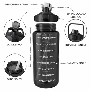 Premium Plastic Water <b>Bottle</b> with Lid, Reusable Empty Mineral <b>Bottle</b> for Daily Use 2000ml - Product Image 3