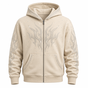 Sudaderas con Pedrería Personalizadas para Hombre y Mujer, Sudadera Oversize Estilo Urbano, Sudadera con Cierre y Cristales Brillantes, Moda Casual - Product Image 4