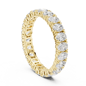 Anillos de Compromiso de Lujo Aries Jewel, Diamante Cultivado en Laboratorio de Corte Ovalado de 2.2CT, Banda de Eternidad Completa, Oro de 14K - Product Image 2