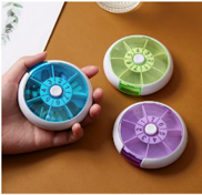 Colorful Plastic <b>Pill</b> Storage <b>Case</b> with Rotating Compartment Design <b>for</b> Daily Medication Organization - Product Image 3