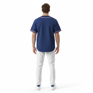 เสื้อเบสบอลซอฟต์บอลสไตล์เรโทรแบบกำหนดเอง ระบายอากาศได้ดี ปักโลโก้ ลายทาง พิมพ์ลายชื่อทีม ไซส์ใหญ่ แบบสั้น - Product Image 2