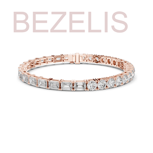 Impresionante Pulsera de Tenis con Diamantes Creados en Laboratorio, Corte Mixto, Esmeraldas y Piedras Redondas, Oro Rosa de 14K, Elegante y Lujosa - Product Image 2