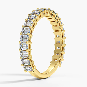 Full Eternity Shared-Prong <b>Emerald</b> Cut Diamond <b>Band</b> <b>Ring</b> - Product Image 1