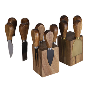 Ustensiles de cuisine, outils à fromage, couteau à fromage en acier inoxydable, support magnétique en bois d'acacia, ensemble de planches à charcuterie - Product Image 3