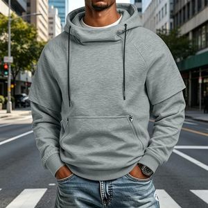 Sudaderas con Capucha para Hombre, Cuello Tipo Capucha, Cordón Ajustable, Manga Larga, Corte Holgado, Estilo Casual para Otoño e Invierno - Product Image 2
