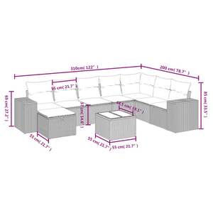 Ensemble de canapés de jardin noirs - Product Image 4