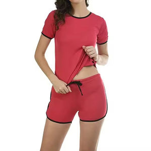 Conjunto de Dos Piezas de Algodón Acordonado de Alta Calidad para Mujer, Top Corto y Pantalones Cortos, Verano 2026 - Product Image 5