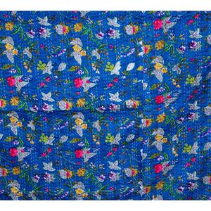 Manta Kantha de Algodón 100% Orgánico, Hecha a Mano, con Estampado de Búho, Estilo Vintage, Ecológica, para Todas las Estaciones, Tamaño Doble, Impresión Kantha - Product Image 2