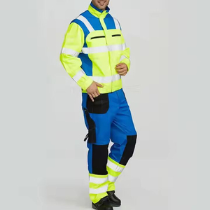 long sleeve reflective safety <b>overall</b> work suits feature uniforms coverall Anti-Static Anti-flame <b>Waterproof</b> Welded safety ove - Product Image 2