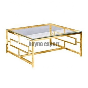 กรอบกระจกนิรภัยด้านบนตั้งโต๊ะสีทองทันสมัยสำหรับห้องนั่งเล่นและห้องนอน - Product Image 3