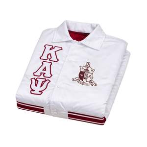 Chaqueta Universitaria Clásica de Satén con 3 Letras de Kappa Alpha Psi, Blanca, Ropa de Fraternidad Griega con Diseño Clásico, Comodidad y Estilo Premium - Product Image 6
