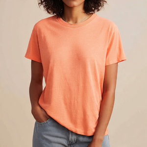 T-shirts en coton de haute qualité pour femmes, coupe ajustée, col rond, manches courtes, t-shirt d'été pour femmes, 100% coton, t-shirts en polyester pour femmes - Product Image 2