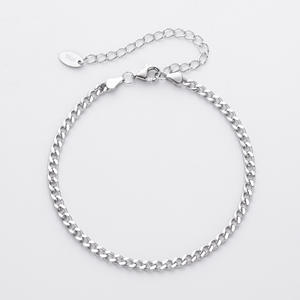 Pulsera de Plata con Eslabones de Espina de Pescado y Diamantes, Chapada en Plata, Clásica, de Lujo, Unisex, Joyería de Muñeca, Regalo de Moda - Product Image 3