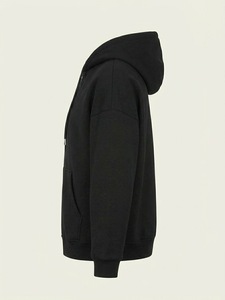 Black Plus Size Women's Full <b>Zip</b> <b>Hoodie</b> Fleece Sweatshirt Long Sleeve Pullover with Front <b>Pockets</b> - Product Image 3