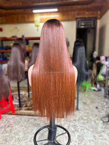 Couleur brune 100% vietnamien meilleure qualité cheveux humains os perruques droites longue longueur pour les femmes noires - Product Image 4