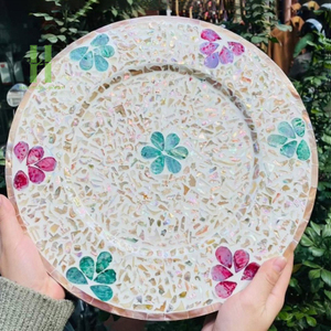 Wholesale Round Mother of Pearl <b>Placemat</b> Handmade Capiz Shell Inlay <b>Table</b> Mat Luxury Dining <b>Table</b> Decor Natural Shell <b>Placemat</b> - Product Image 5