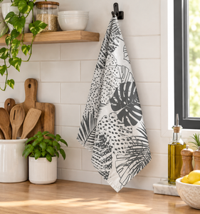 Serviette de cuisine Sai Impex Lipstick Kiss Print, motif léopard noir, 100% coton, anti-déchirure, durable - Product Image 4