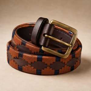 Ceinture en cuir véritable pour homme, personnalisée, faite à la main, style Gaucho, brodée, vente en gros, fournisseur d'usine LPB-0027 - Product Image 1