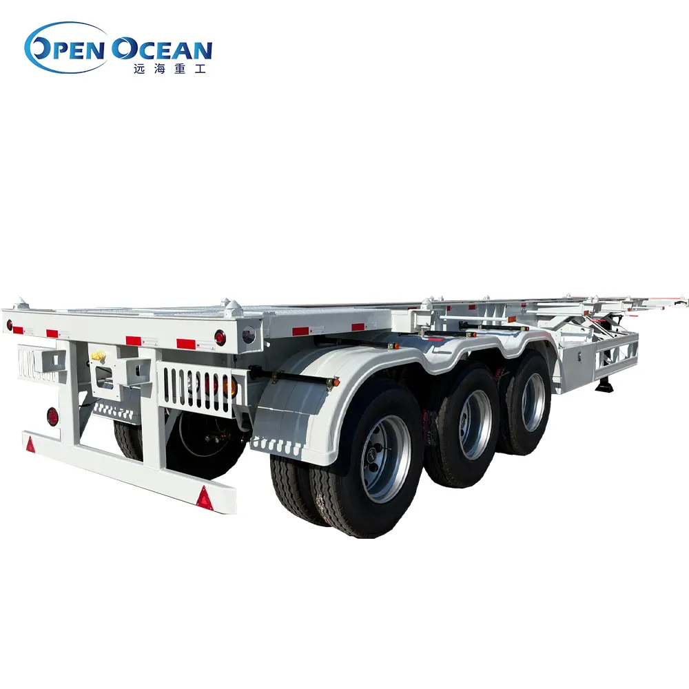 Aanpasbare Container Carrier Chassis Trailer Container Transport Oplegger Stalen Truck Trailers Cn; Shn