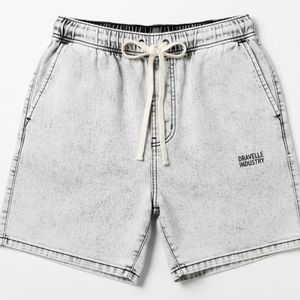 Pantalones Cortos Deportivos de Lona de Algodón Grueso para Hombre, Lavado Ácido, de Secado Rápido, Transpirables, con Cintura Elástica, Personalizables, Venta al por Mayor - Product Image 1