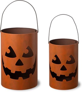 Lanterne en métal en forme de citrouille, décoration d'Halloween, lanterne d'extérieur, lumière pour adultes, magnifiquement réalisée par KRAFT WORLD - Product Image 5