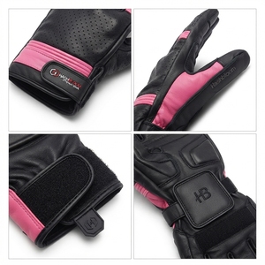Gants de course unisexes en cuir perforé respirant à doigts entiers avec fermeture auto-agrippante – Édition été Hashbloom International - Product Image 4