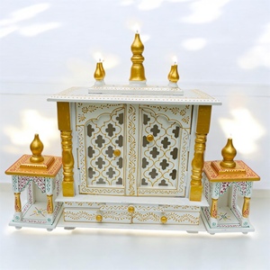 Temple en bois blanc à suspendre au mur, décoration murale, 15x8x18 pouces, pour la maison ou le bureau - Product Image 1