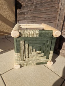 Handwoven Bamboo Cane <b>Stool</b> Traditional Charpai Design Eco-Friendly Wooden Base Ottoman Rustic Wicker Seat Indoor Outdoor used - Product Image 3