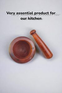 Acacia Wood Imam Dasta Mortar and Pestle Set | Traditional Ohkli Musal Kharal Khalbatta Spice Garlic <b>Grinder</b> - Product Image 5
