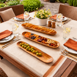 Plateau de service pour snacks, plateau de service pour desserts, plateau de service pour pain, plateau d'apéritifs pour fêtes, vaisselle de service pour l'hôtellerie, plateau de service pour repas en plein air - Product Image 1