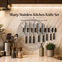 En stock, outils à main, ensemble de couteaux de cuisine en acier Damas, fabrication de qualité, ensemble de couteaux de cuisine en acier Damas personnalisé