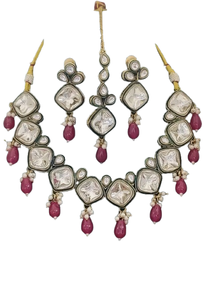 ชุดสร้อยคอทองแดงวินเทจ XILIANGFEIZI ประดับเพชรซิคอนหลากสี ดีไซน์ดอกไม้ สไตล์ยุโรปและอเมริกา เหมาะสำหรับเป็นของขวัญ - Product Image 2