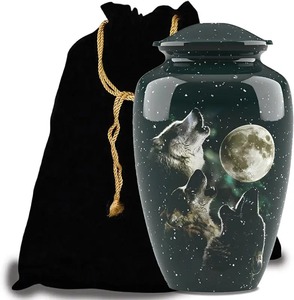 Hermosas urnas funerarias de aluminio grandes para cenizas de adultos, urna decorativa conmemorativa para cenizas de papá y mamá, urna funeraria. - Product Image 3