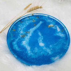 Plat à salade rond en résine blanche polie de style américain, décoratif, pour servir les aliments, design unique - Product Image 4