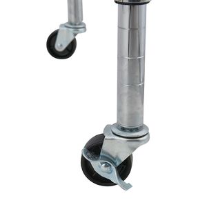 Scaffalatura in Acciaio a 5 Ripiani Certificata NSF con Ruote Cromate, Prodotto Premium YJ - Product Image 3