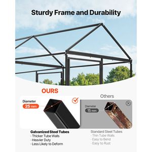 Poulailler en métal pour 4 à 6 poulets, 3,3 x 6,6 x 3,3 pieds, petite cage avec couverture imperméable, double porte et toit en pignon - Product Image 4