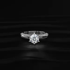 Round Solitaire Engagement Milgrain Labgrown Diamond D-E VVS-VS <b>Ring</b> For Women Pave Band Buy Direct From <b>Indian</b> Trusted Supplier - Product Image 1