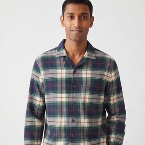 Ensemble de pyjama en flanelle pour homme, décontracté, 100 % polyester, manches longues, boutonné, pantalon long jusqu'aux chevilles, taille à cordon, coupe classique, ensemble d'hiver - Product Image 6