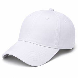 Gorra de Béisbol de 6 Paneles Ajustable Unisex de Primera Calidad para Deportes al Aire Libre, de Sarga de Algodón Blanco Sólido, Casual, Ajustada, para Adultos, para las Cuatro Estaciones - Product Image 3