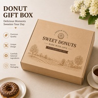Boîtes à donuts en carton alimentaire avec logo personnalisé, laminage mat écologique