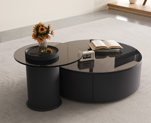 Mesa de Centro de Diseño Minimalista de Lujo con Acabado en Piedra, Elegante Mueble de Alta Gama para Sala de Estar - Product Image 2