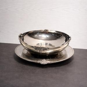 Tazón de Chocolate de Acero Inoxidable Pulido de Diseño Moderno con Plato, Vajilla Metálica de Calidad Deluxe para Servir en Hoteles - Product Image 4