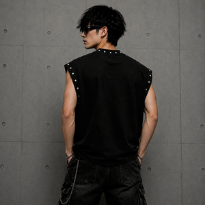 เสื้อกล้ามคอตตอนหนานุ่มลายหัวกะโหลกแบบสั่งทำพิเศษ สไตล์วินเทจ ทรงหลวมไหล่ตก แขนกุด เสื้อผ้าสตรีทแวร์ - Product Image 5