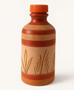 Bouteille d'eau en argile naturelle faite à la main pour boire de l'eau, bouteille en terre cuite traditionnelle réutilisable, bouteille d'eau en argile pour la maison et la cuisine - Product Image 5